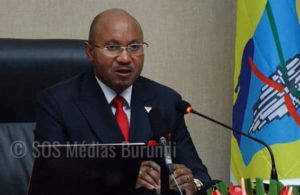 Le premier ministre burundais Alain Guillaume Bunyoni lors de la conférence de presse du 19 août 2021 à Bujumbura
