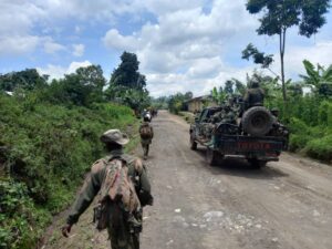 Des éléments des FARDC déployés dans le groupement de Jomba pour combattre les hommes du M23