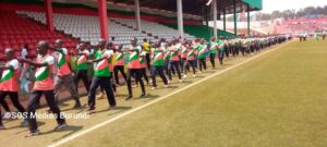 Photo d'illustration des Imbonerakure dans une parade militaire dans le stade Ingoma à Gitega, le 27 août 2022