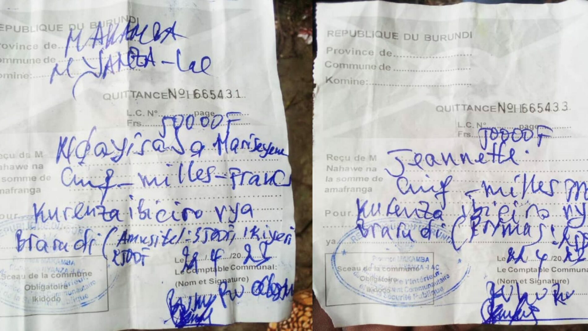 Nyanza-lac : des chefs de colline accusés de fausser des quittances dans la perception des amendes