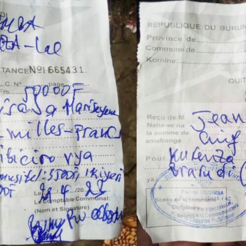 Nyanza-lac : des chefs de colline accusés de fausser des quittances dans la perception des amendes