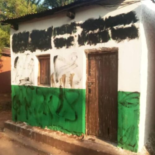 Mitakataka: ofisi ya chama cha FRODEBU iliyochafuliwa na watu wanaoshukiwa kuwa Imbonerakure
