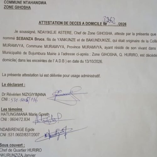 Burundi : Bruce Sebanza dies at the ADB, its director general named as the person who reported a death disguised as a death at home